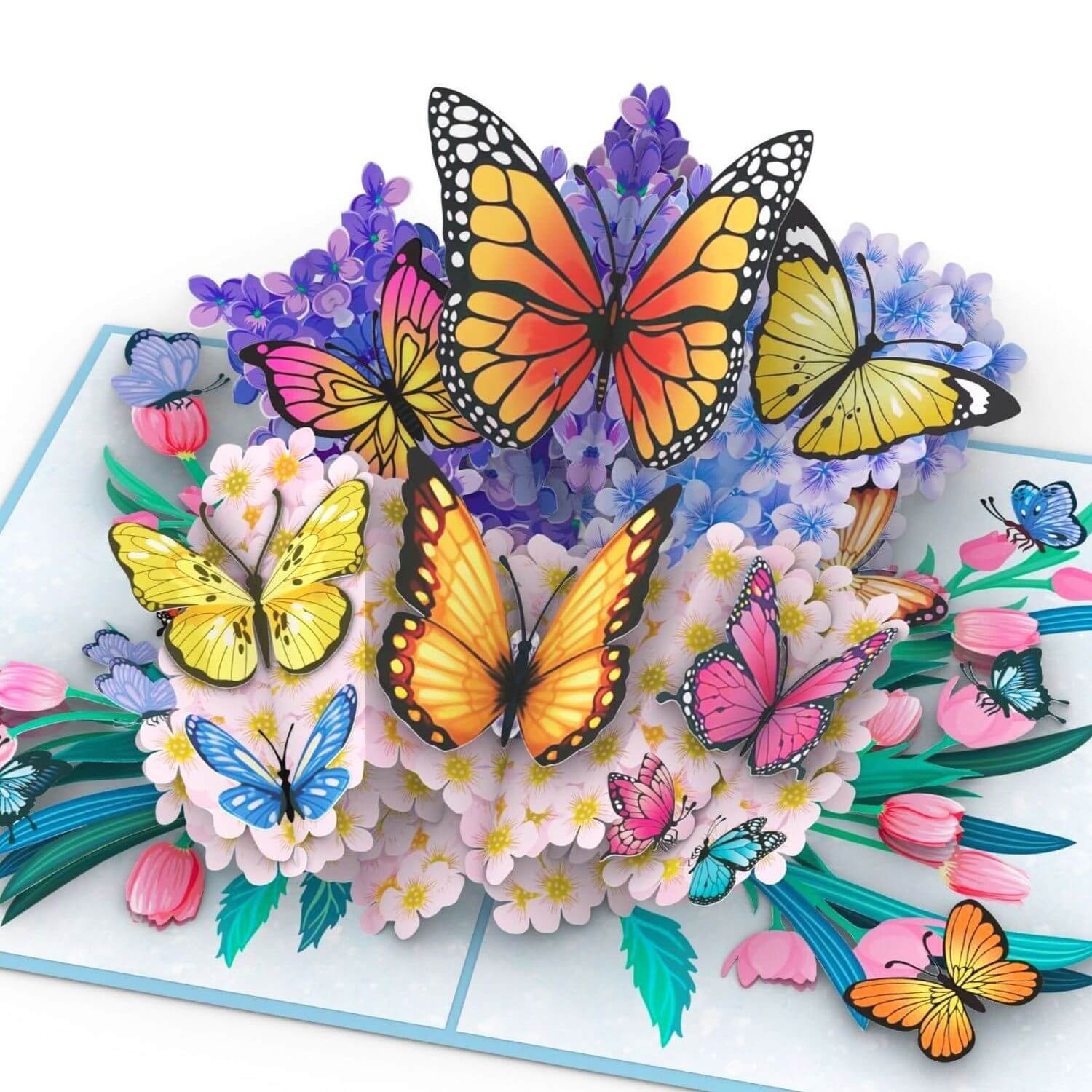 Noel Tatt Dankeskarten-Set – 6 Blanko-Karten Mit Umschlägen, Blumen & Schmetterlinge Design, Umweltfreundlich