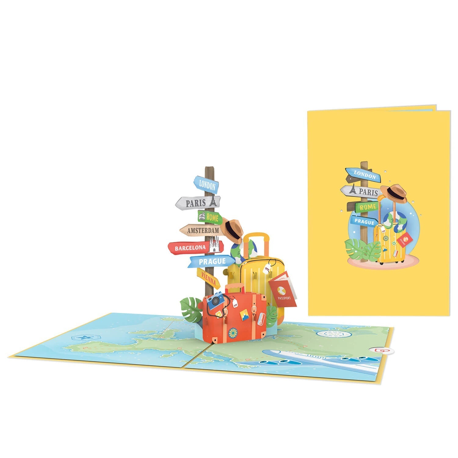 Gute Reise (Europa) Pop-Up Karte
