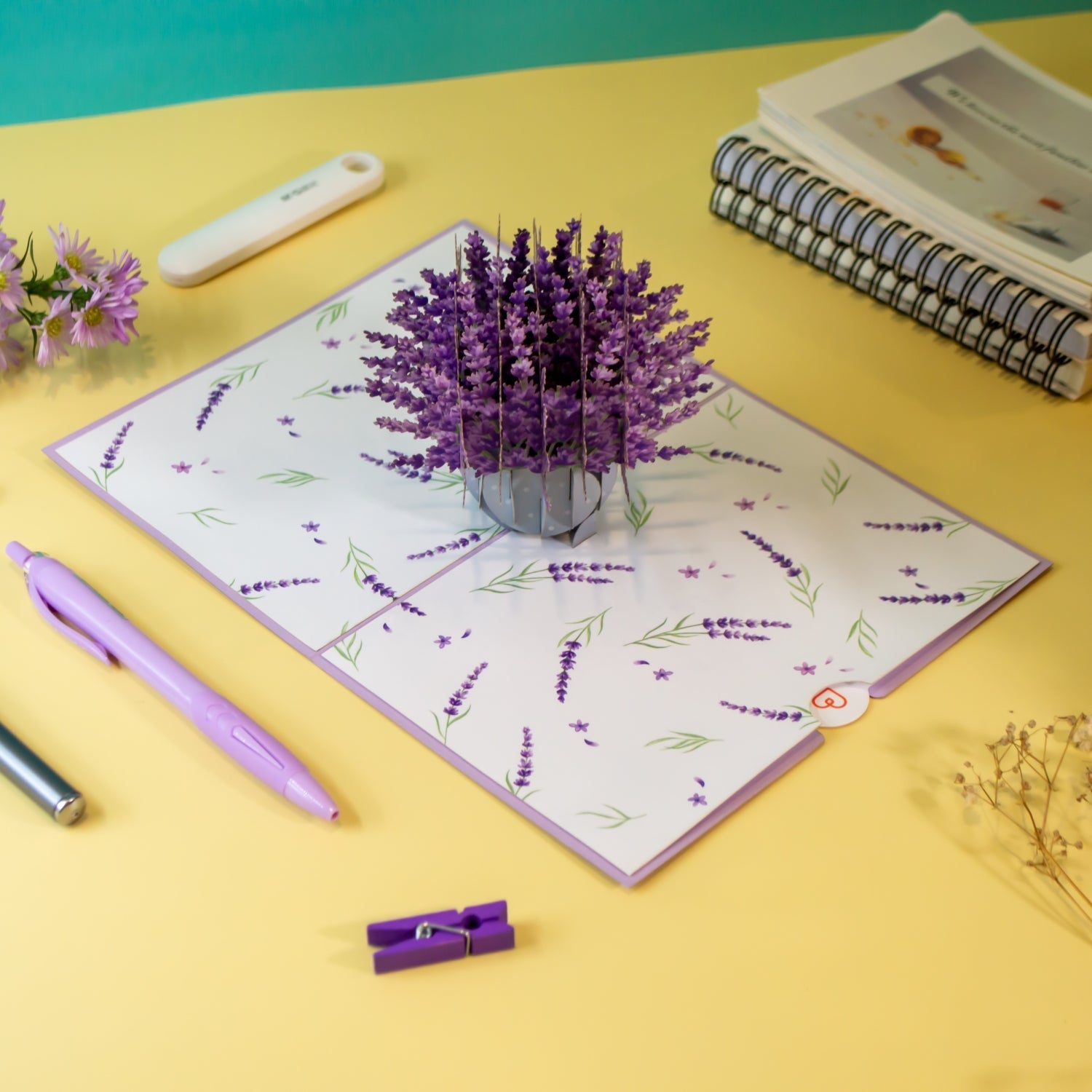 Carte pop-up lavande