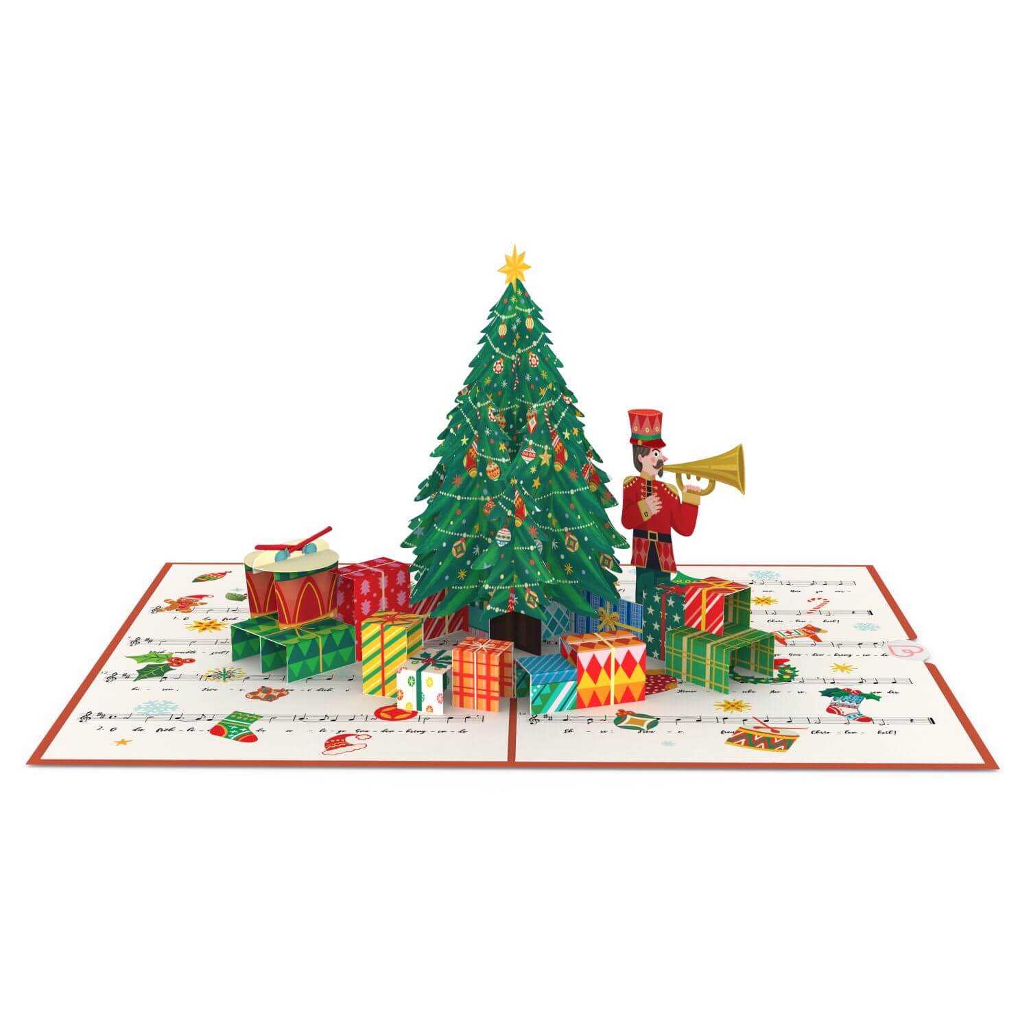 Carte pop-up Sapin de Noël Ô toi joyeux