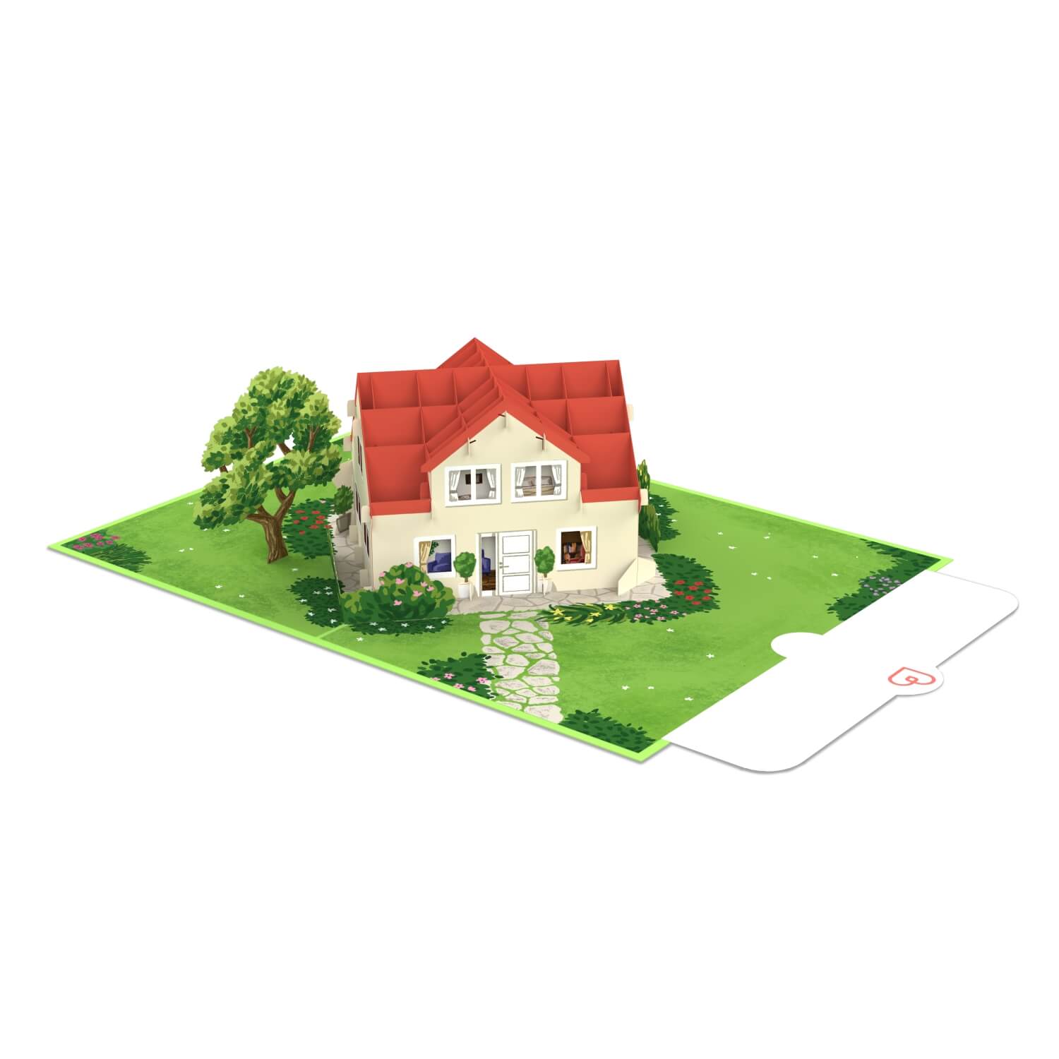 Carte pop-up Maison avec jardin