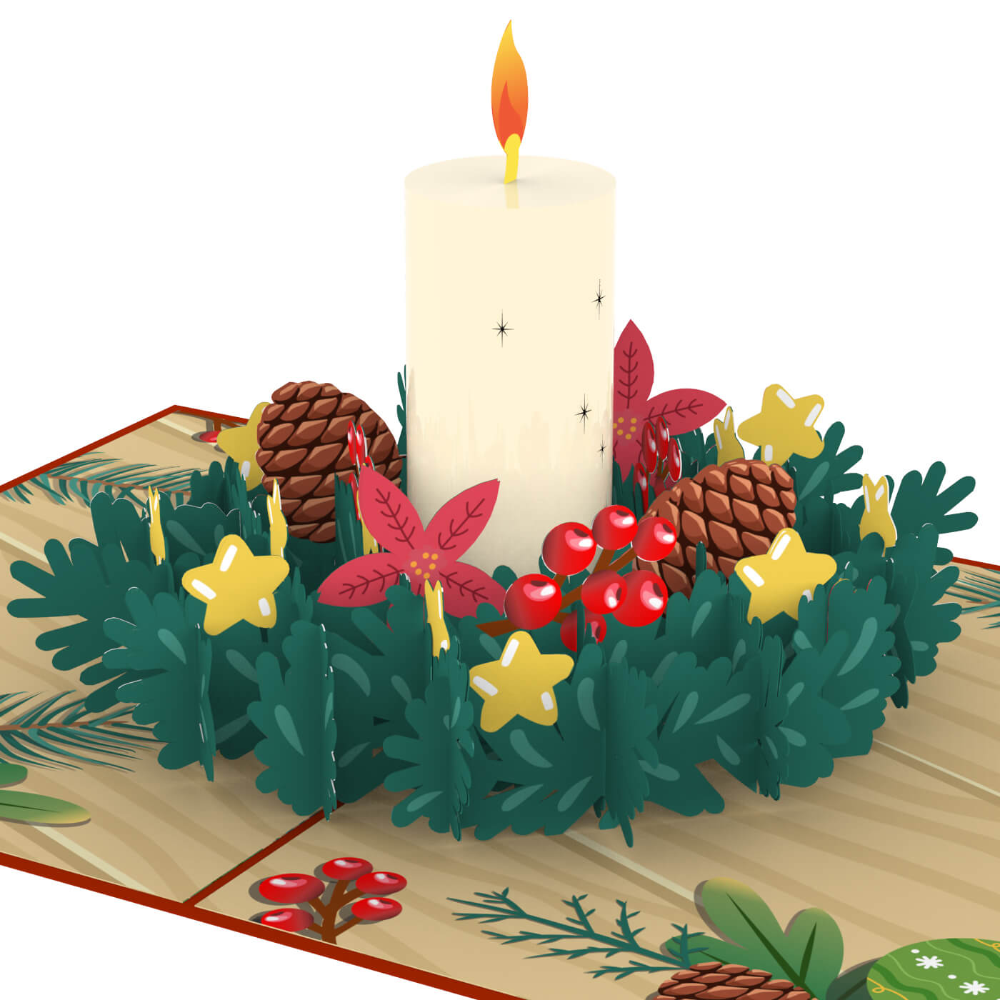 Carte pop-up couronne de l'Avent