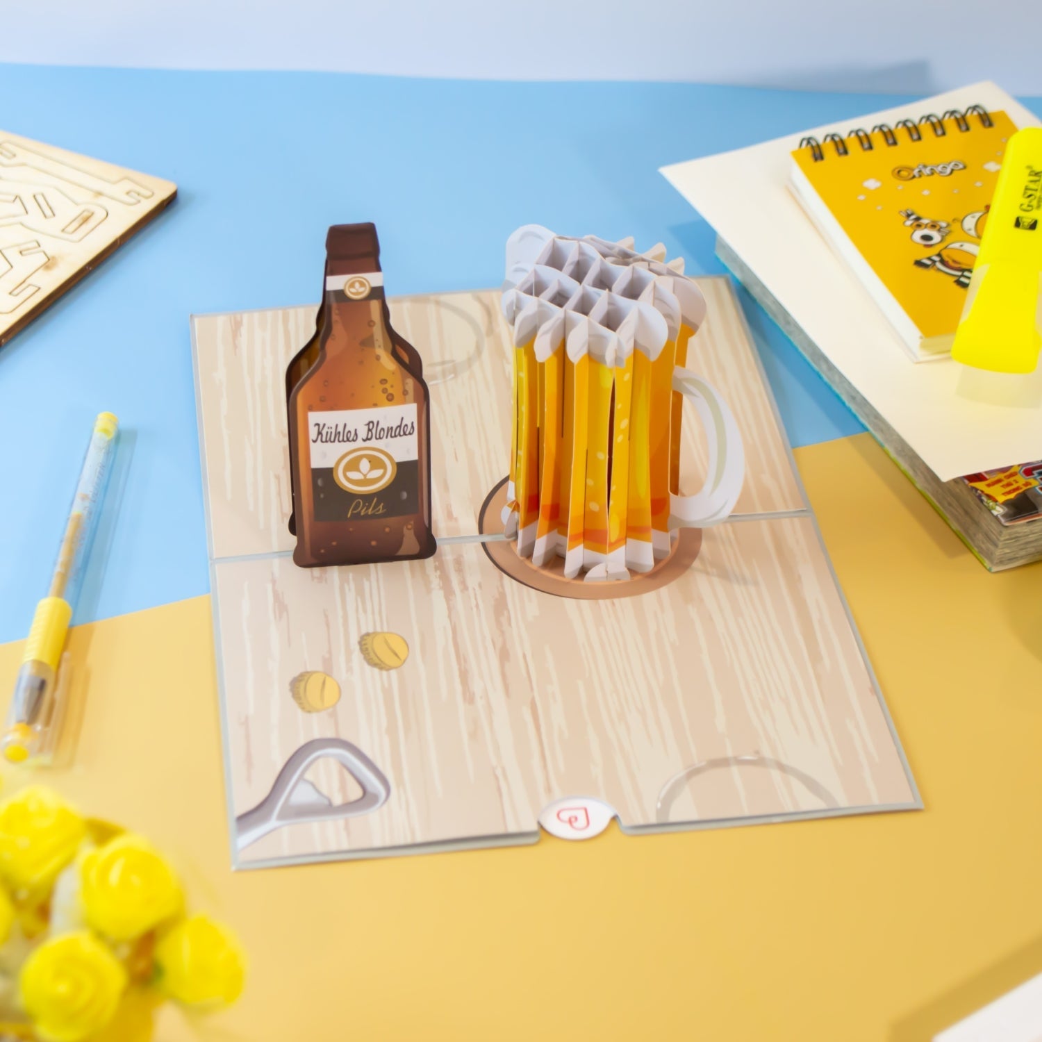 Carte pop-up bière