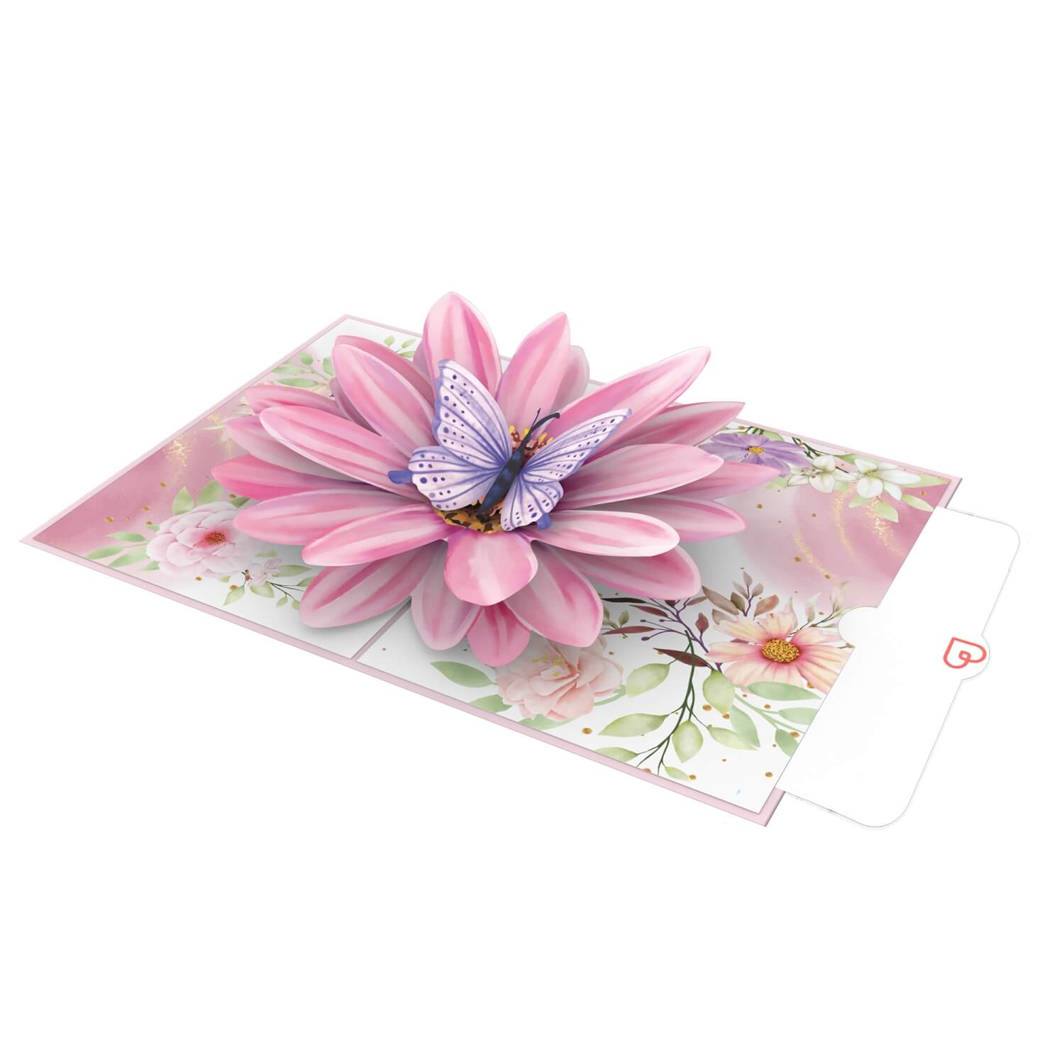 Carte pop-up fleur avec papillon