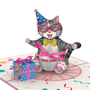 Carte pop-up anniversaire chat