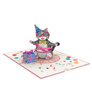 Carte pop-up anniversaire chat