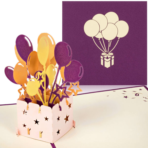 Coffret cadeau (violet) Carte pop-up