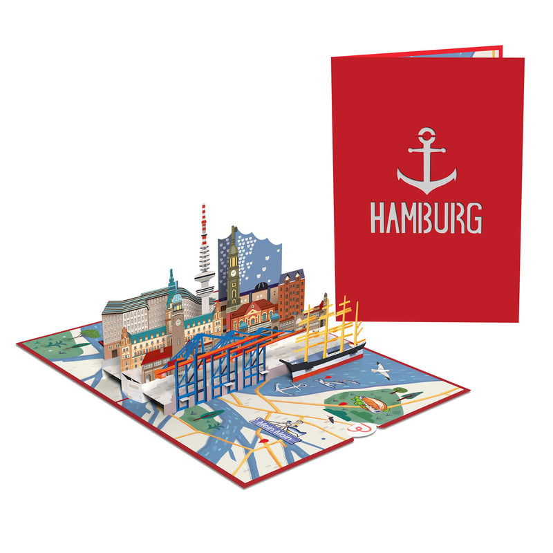 Hamburg Pop-Up Karte