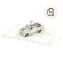 Carte pop-up voiture de mariage XXL