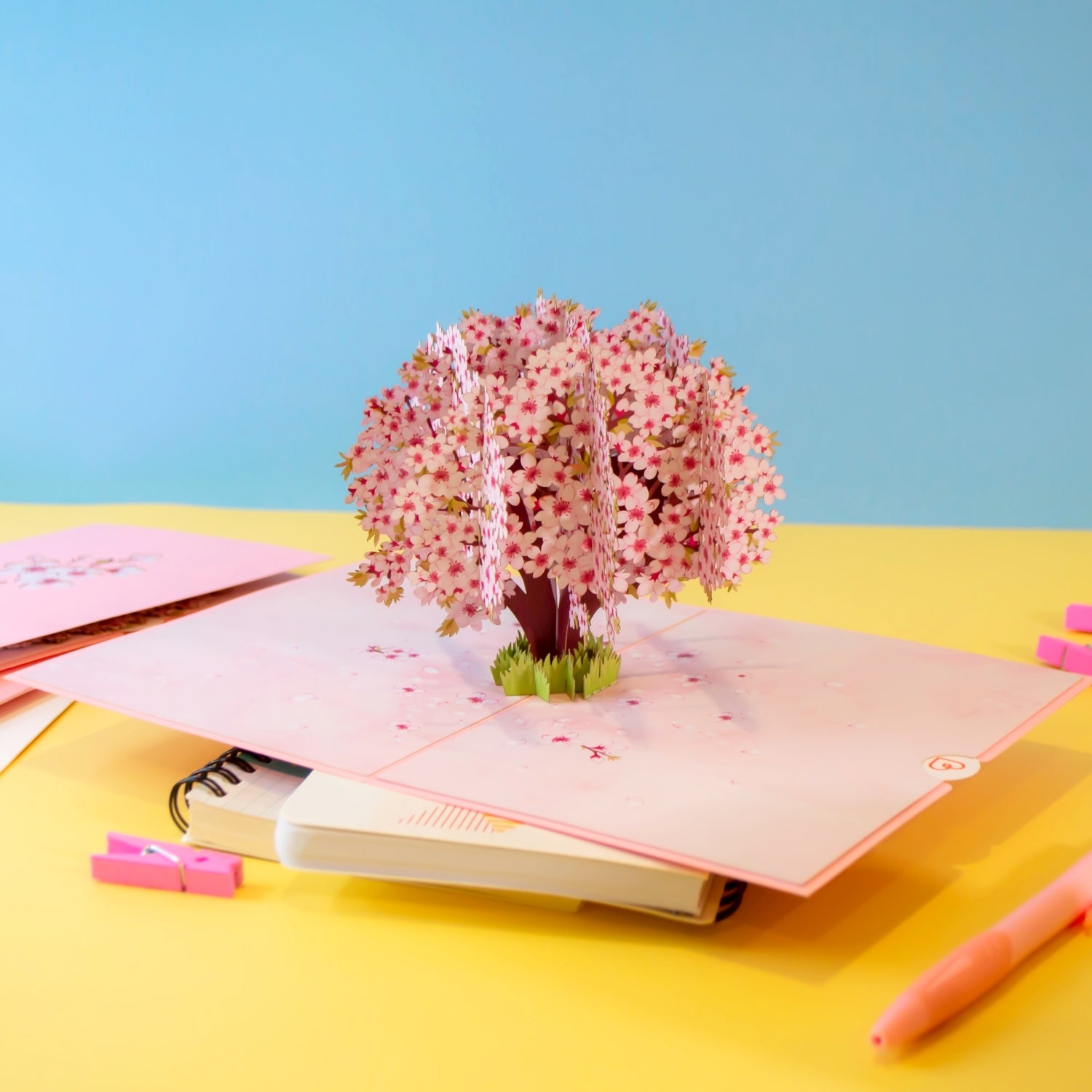 Carte pop-up fleurs de cerisier