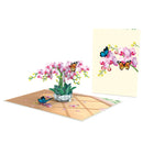 Orchidee mit Schmetterling Pop-Up Karte