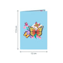Bunte Schmetterlinge auf Blumen Pop-Up Karte