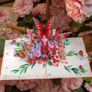 Carte pop-up Papillons sur fleurs
