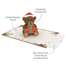 Carte pop-up nounours de Noël