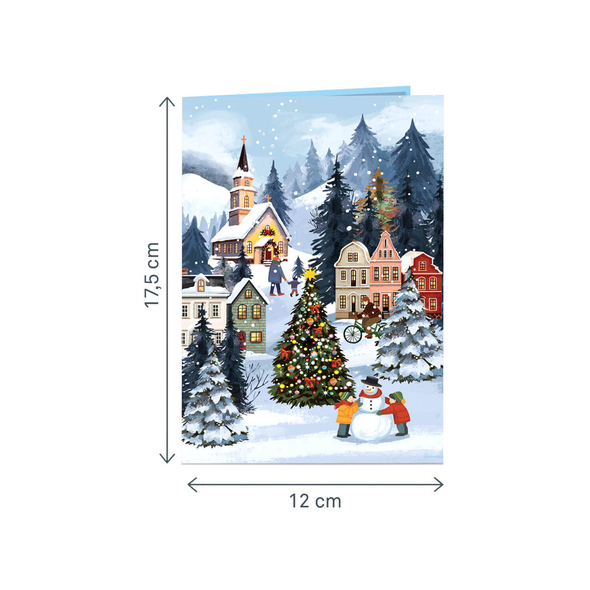 Weihnachtliches Winterdorf Pop-Up Karte