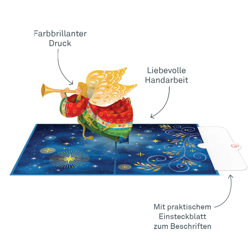 Weihnachtsengel Pop-Up Karte