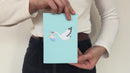 Carte pop-up cigogne et bébé (bleue)