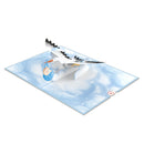 Carte pop-up cigogne et bébé (bleue)