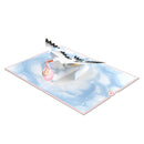 Carte pop-up cigogne et bébé (rose)