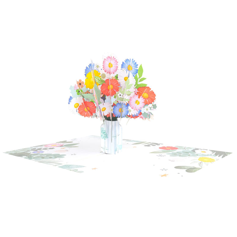 Carte pop-up Bouquet de marguerites