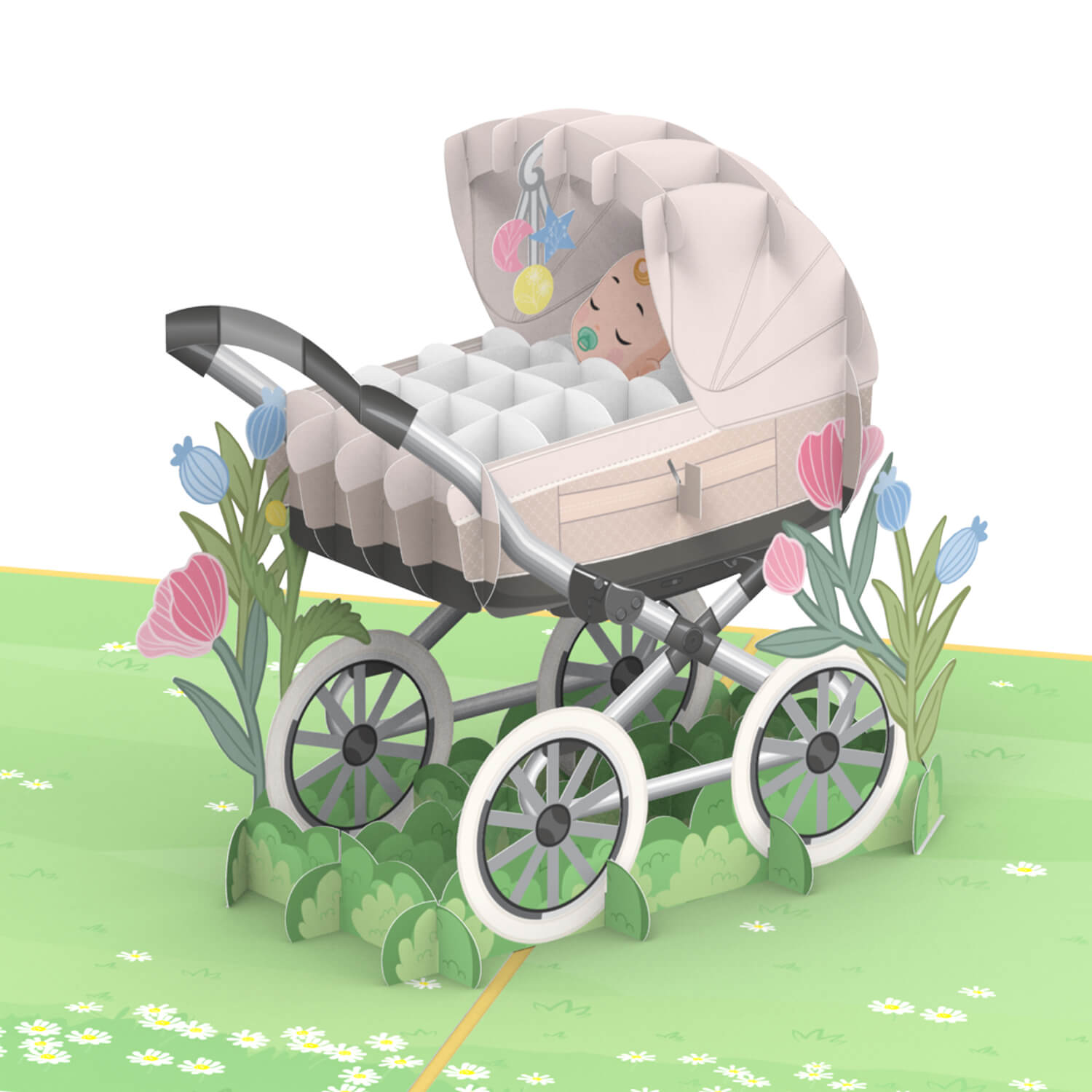 Poussette avec carte pop-up bébé