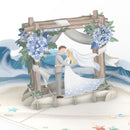 Carte pop-up de mariage sur la plage