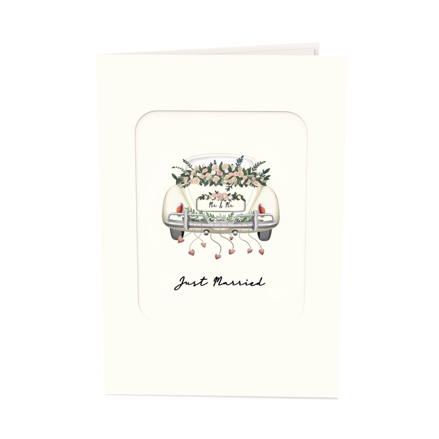 Voiture de mariage avec carte pop-up couple gay