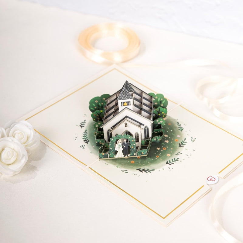 Carte pop-up pour chapelle de mariage