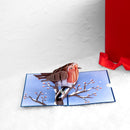 Carte pop-up Merles en hiver