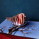 Carte pop-up Merles en hiver