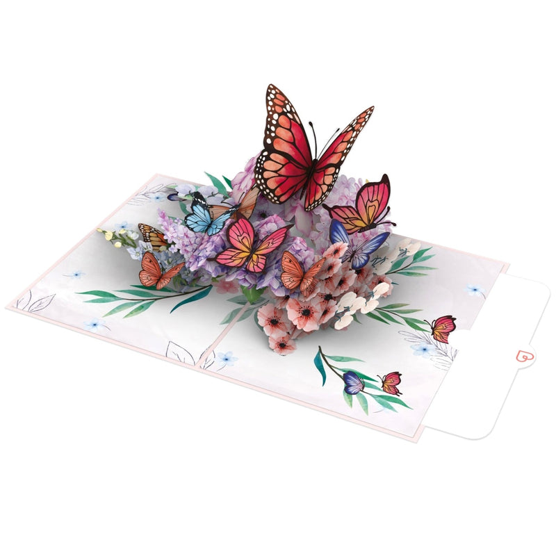 Carte pop-up Papillons sur fleurs