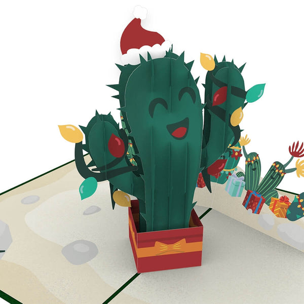 Carte pop-up cactus de Noël